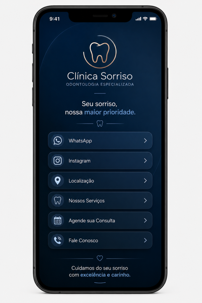 Softlink para Auto Center com acesso ao WhatsApp, Instagram, serviços automotivos, localização e agendamento.