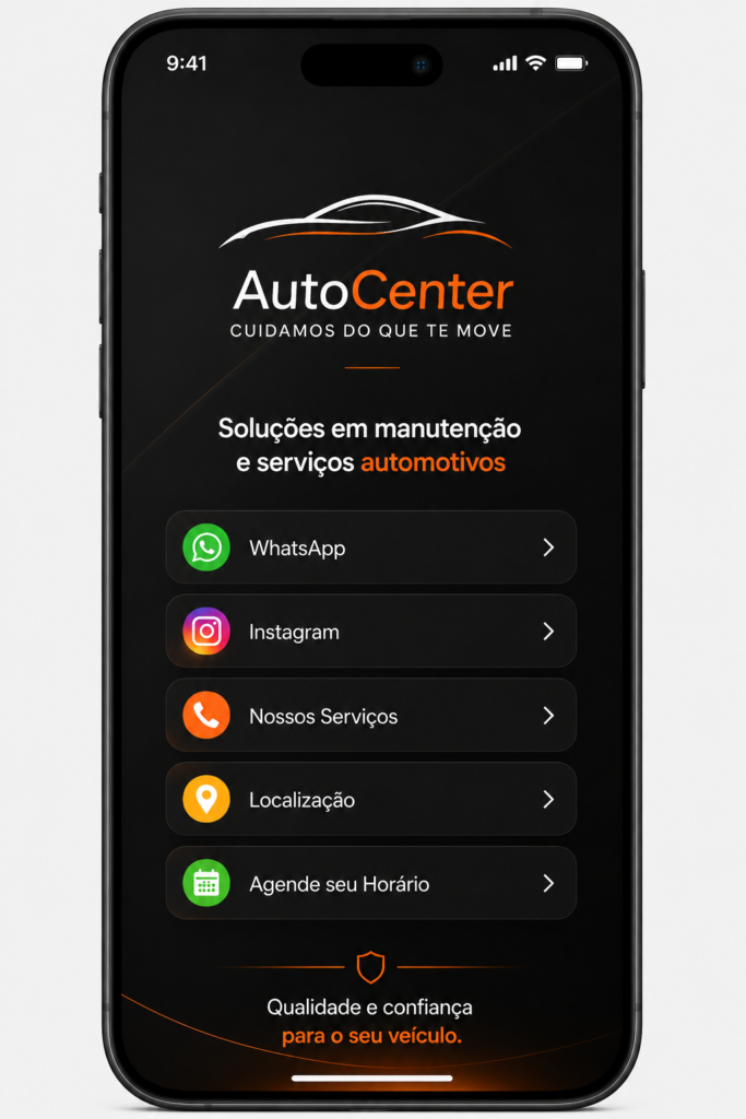 Softlink para clínica odontológica com acesso ao WhatsApp, Instagram, agendamento de consultas, serviços odontológicos e localização.
